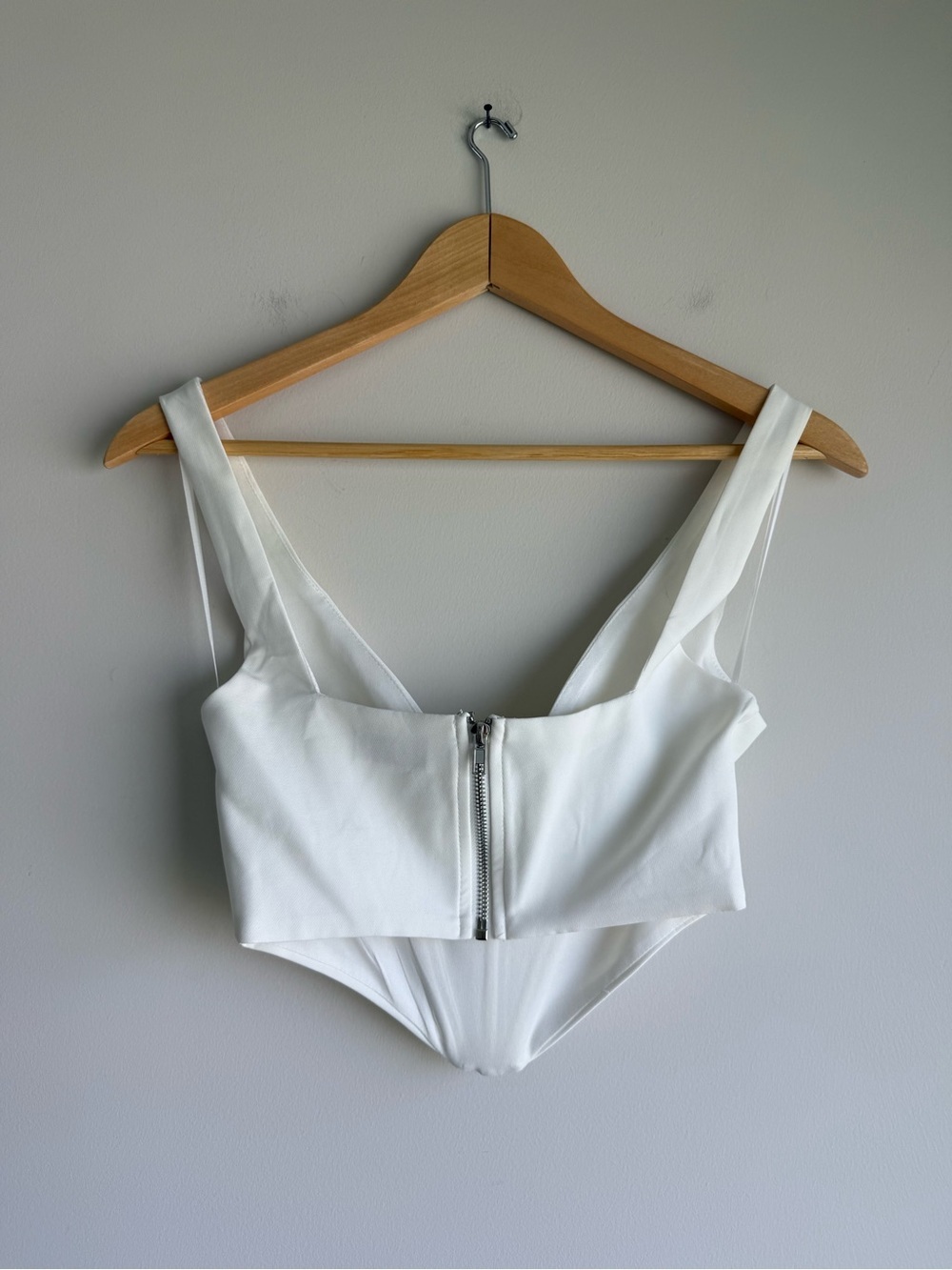 White Fox Golden Days Bustier Corset Top White XS Zip Front - Picture 3 of 7